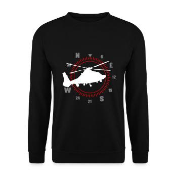 Colors can be changed | Helicopter Helicopter Compass - Unisex Sweatshirt - black - Front - Alina (178cm) & Michal (187cm)