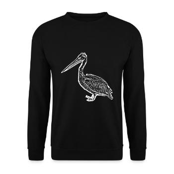 Pélicans Oiseaux Oiseaux Pelecanus - Sweat-shirt Unisexe - noir - Devant - Alina (178cm) & Michal (187cm)