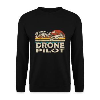 Drone Drone Drone Quadcopter Birthday - Unisex Sweatshirt - black - Front - Alina (178cm) & Michal (187cm)