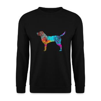 Labrador Retriever Flowers Gift Idea - Unisex Sweatshirt - black - Front - Alina (178cm) & Michal (187cm)