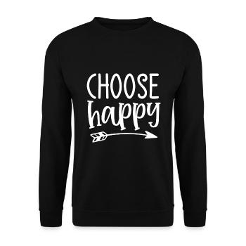 Choose Happy - Unisex Pullover - Schwarz - Vorne - Alina (178cm) & Michal (187cm)
