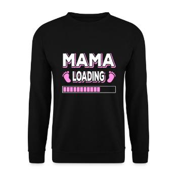 Mom Loading Mom Mothers Mom Mommy Mother's Day - Unisex Sweatshirt - black - Front - Alina (178cm) & Michal (187cm)