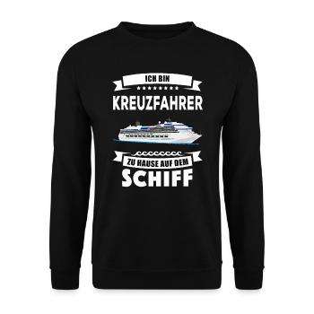 Kreuzfahrer Kreuzfahrt Kreuzfahrtschiff Geschenk - Unisex Pullover - Schwarz - Vorne - Alina (178cm) & Michal (187cm)