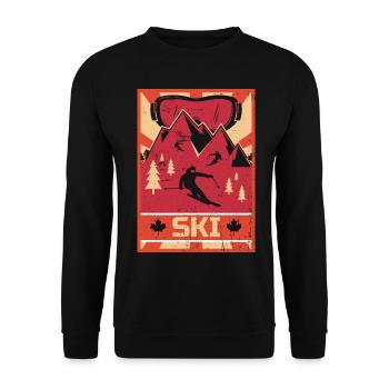 Propagande de ski | Sports d'hiver Vacances d'hiver - Sweat-shirt Unisexe - noir - Devant - Alina (178cm) & Michal (187cm)
