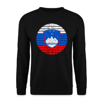 Slowenien Wappen Flagge Slowenien-Urlaub Souvenir - Unisex Pullover - Schwarz - Vorne - Alina (178cm) & Michal (187cm)