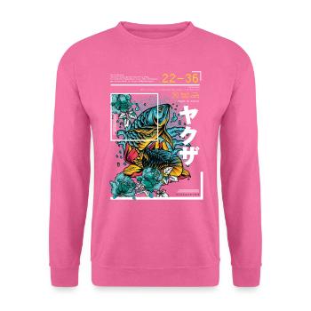 Japanischer Art Style Blauer Koi Fisch - Unisex Pullover - Pink - Vorne