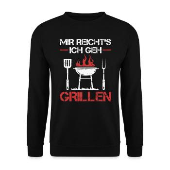 Griller BBQ Grill Grillmeister Grillen Grillparty - Unisex Pullover - Schwarz - Vorne - Alina (178cm) & Michal (187cm)