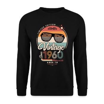 Jahrgang seit 1960 - Unisex Pullover - Schwarz - Vorne - Alina (178cm) & Michal (187cm)