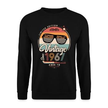 Jahrgang seit 1967 - Unisex Pullover - Schwarz - Vorne - Alina (178cm) & Michal (187cm)