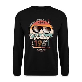 Vintage since 1961 - Sweat-shirt Unisexe - noir - Devant - Alina (178cm) & Michal (187cm)