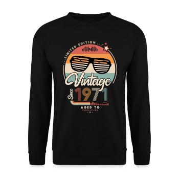 Vintage since 1971 - Sweat-shirt Unisexe - noir - Devant - Alina (178cm) & Michal (187cm)