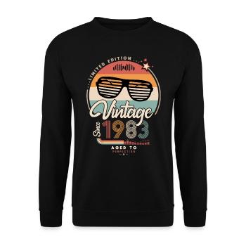 Vintage since 1983 - Sweat-shirt Unisexe - noir - Devant - Alina (178cm) & Michal (187cm)