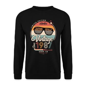 Vintage since 1987 - Sweat-shirt Unisexe - noir - Devant - Alina (178cm) & Michal (187cm)