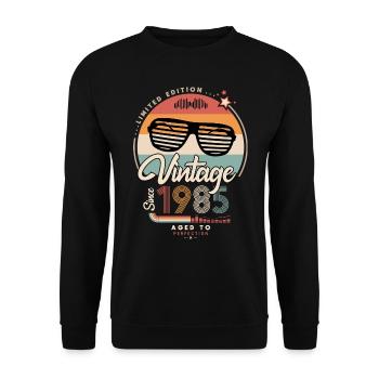 Vintage since 1985 - Sweat-shirt Unisexe - noir - Devant - Alina (178cm) & Michal (187cm)