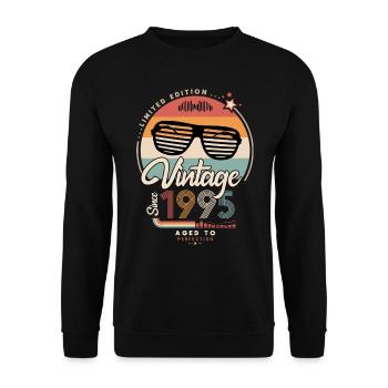 Vintage since 1995 - Sweat-shirt Unisexe - noir - Devant - Alina (178cm) & Michal (187cm)