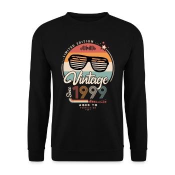 Vintage since 1999 - Sweat-shirt Unisexe - noir - Devant - Alina (178cm) & Michal (187cm)