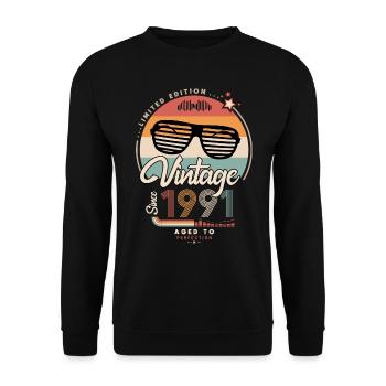Vintage since 1991 - Sweat-shirt Unisexe - noir - Devant - Alina (178cm) & Michal (187cm)