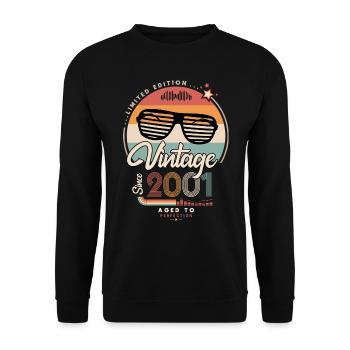 Vintage since 2001 - Unisex Sweatshirt - black - Front - Alina (178cm) & Michal (187cm)