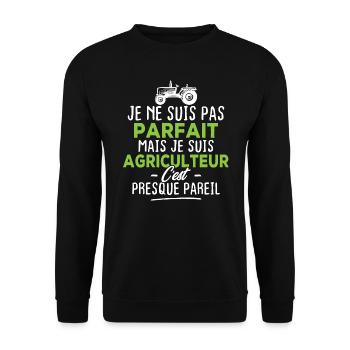 Pas parfait mais je suis Agriculteur - Sweat-shirt Unisexe - noir - Devant - Alina (178cm) & Michal (187cm)