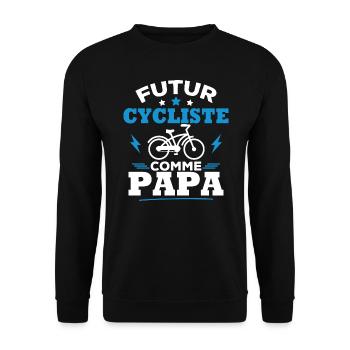 Futur cycliste comme papa - Sweat-shirt Unisexe - noir - Devant - Alina (178cm) & Michal (187cm)