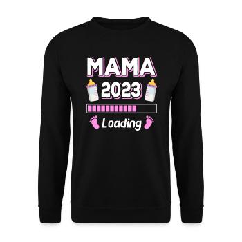 Mom 2023 Loading Mother Mothers Mom Mother's Day - Unisex Sweatshirt - black - Front - Alina (178cm) & Michal (187cm)
