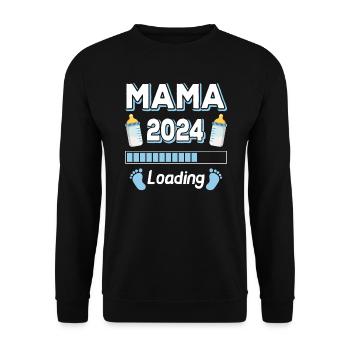 Mom Loading 2024 Mother Mothers Mom Mother's Day - Unisex Sweatshirt - black - Front - Alina (178cm) & Michal (187cm)
