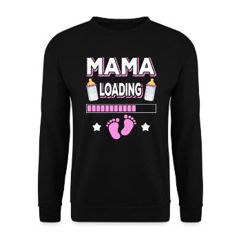 Mom Loading Mom Mothers Mom Mommy Mother's Day - Unisex Sweatshirt - black - Front - Alina (178cm) & Michal (187cm)