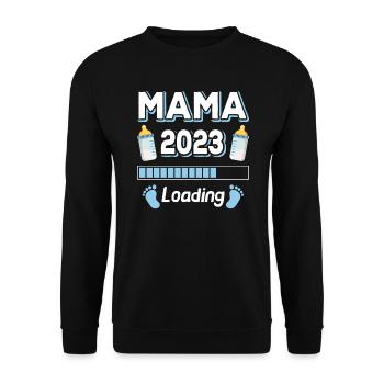 Mom 2023 Loading Mother Mothers Mom Mother's Day - Unisex Sweatshirt - black - Front - Alina (178cm) & Michal (187cm)