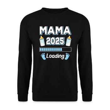 Mom 2025 Loading Mother Mothers Mom Mother's Day - Unisex Sweatshirt - black - Front - Alina (178cm) & Michal (187cm)