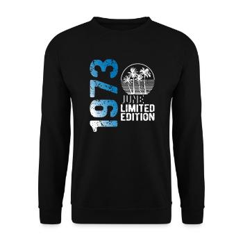 June 1973 limited edition vintage birth year - Unisex Sweatshirt - black - Front - Alina (178cm) & Michal (187cm)