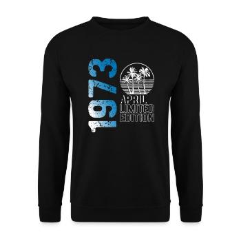 April 1973 limited edition vintage year of birth - Unisex Sweatshirt - black - Front - Alina (178cm) & Michal (187cm)