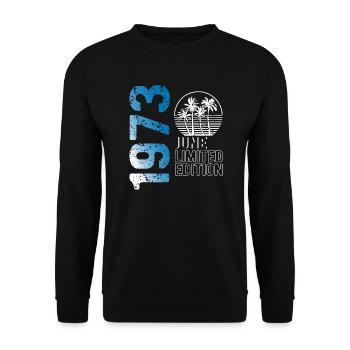 June 1973 limited edition vintage birth year - Unisex Sweatshirt - black - Front - Alina (178cm) & Michal (187cm)
