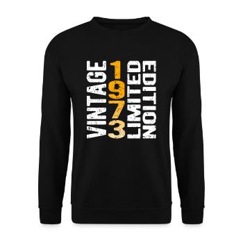 Vintage 1973 limited edition vintage year of birth - Unisex Sweatshirt - black - Front - Alina (178cm) & Michal (187cm)