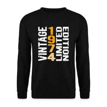 Vintage 1974 limited edition vintage year of birth - Unisex Sweatshirt - black - Front - Alina (178cm) & Michal (187cm)