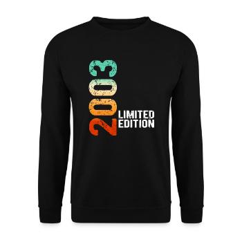 2003 limited edition vintage year of birth retro - Unisex Sweatshirt - black - Front - Alina (178cm) & Michal (187cm)