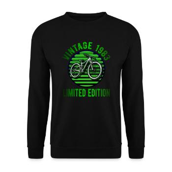 40 Geburtstag 1983 Vintage Retro Fahrrad Radfahrer - Unisex Pullover - Schwarz - Vorne - Alina (178cm) & Michal (187cm)