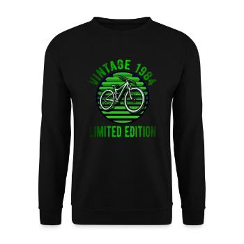Vintage 1984 40 Birthday Retro Bike Cyclist - Unisex Sweatshirt - black - Front - Alina (178cm) & Michal (187cm)