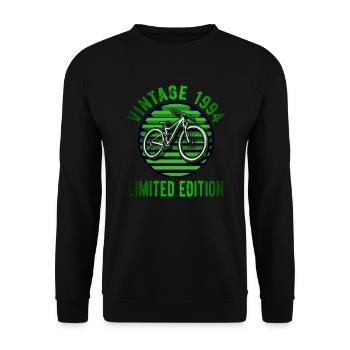 Vintage 1994 30 Birthday Retro Bike Cyclist - Unisex Sweatshirt - black - Front - Alina (178cm) & Michal (187cm)