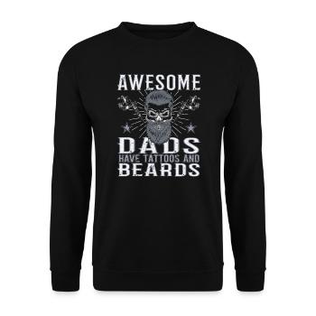 Awesome Dads have Tattoos Beard Vater Tattoo Bart - Unisex Pullover - Schwarz - Vorne - Alina (178cm) & Michal (187cm)