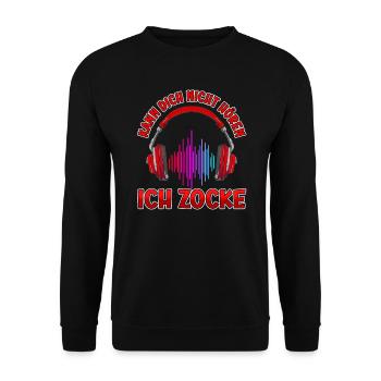 Kann Dich Nicht Hören Zocken Zocker Gamer - Unisex Pullover - Schwarz - Vorne - Alina (178cm) & Michal (187cm)