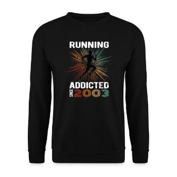 Running Vintage Running Addicted runner jogger 2003 - Unisex Sweatshirt - black - Front - Alina (178cm) & Michal (187cm)