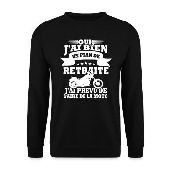 Plan de retraite faire de la moto - Sweat-shirt Unisexe - noir - Devant - Alina (178cm) & Michal (187cm)