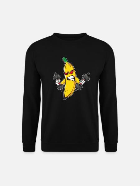 Fitness Banana Workout Routine Training Gym - Unisex Pullover - Schwarz