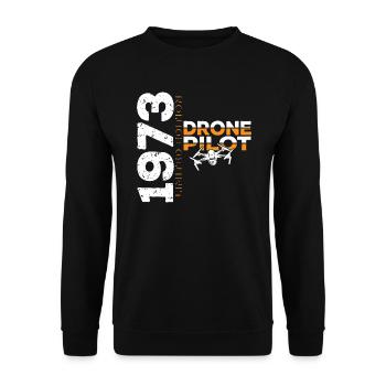 1973 Drone Drones Drone Drone Pilot Limited - Unisex Sweatshirt - black - Front - Alina (178cm) & Michal (187cm)