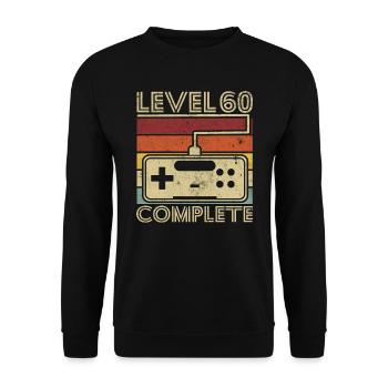 Level 60 Complete Gift 60 Years Birthday - Unisex Sweatshirt - black - Front - Alina (178cm) & Michal (187cm)