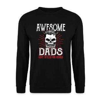 Awesome Dads have Tattoos Beards Vater Tattoo Bart - Unisex Pullover - Schwarz - Vorne - Alina (178cm) & Michal (187cm)
