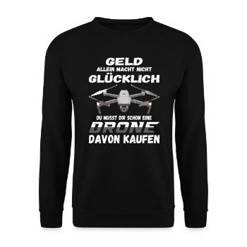 Drohnenpilot Whoop Copter FPV UAS Pilot Drone - Unisex Pullover - Schwarz - Vorne - Alina (178cm) & Michal (187cm)