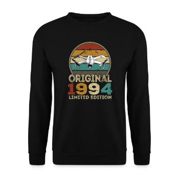 Drone Pilot Whoop Copter FPV UAS Pilot Drone 1994 - Unisex Sweatshirt - black - Front - Alina (178cm) & Michal (187cm)