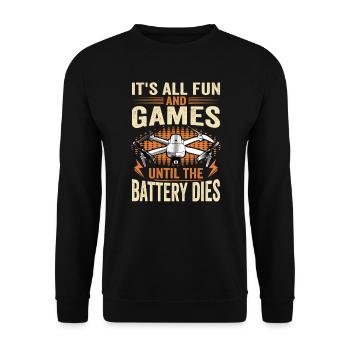 Drohnen Pilot Drohne Whoop Copter FPV Pilot Drone - Unisex Sweatshirt - black - Front - Alina (178cm) & Michal (187cm)