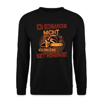 ICH SCHNARCHE NICHT ICH BIN EINE KETTENSÄGE - Unisex Pullover - Schwarz - Vorne - Alina (178cm) & Michal (187cm)